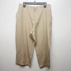 Studio by Liz Claiborne Linen Blend Beige Capri Pants Women's Size XL Breathable